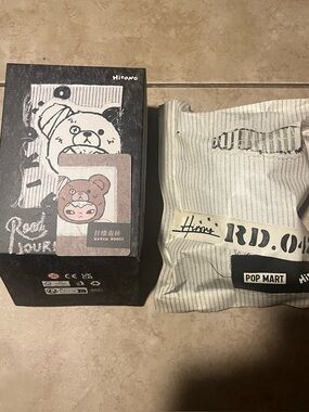 POP Mart Hirono Road to Journal series vinyl face plush bear pendant WOVEN WOODS